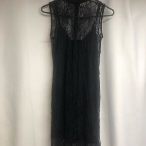 Black sleeveless lace dress. Size Medium